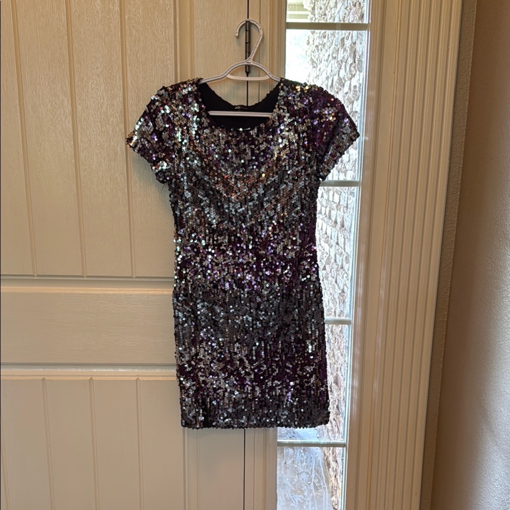 Jump Silver Sequin Mini Dress